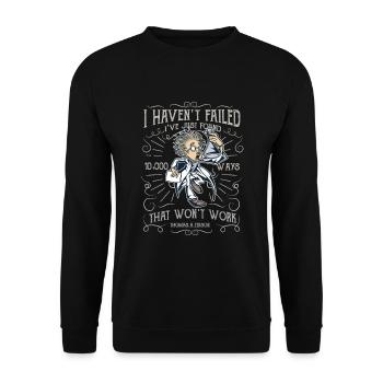 Verrueckter Wissenschaftler mad scientist - Unisex Pullover - Schwarz - Vorne - Alina (178cm) & Michal (187cm)