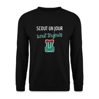 Scout un jour scout toujours humour camping - Sweat-shirt Unisexe - noir - Devant - Alina (178cm) & Michal (187cm)