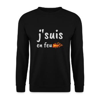 Je suis en feu humour Soprano drôles anniversaire - Sweat-shirt Unisexe - noir - Devant - Alina (178cm) & Michal (187cm)