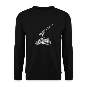 Mangez des spaghettis - Sweat-shirt Unisexe - noir - Devant - Alina (178cm) & Michal (187cm)