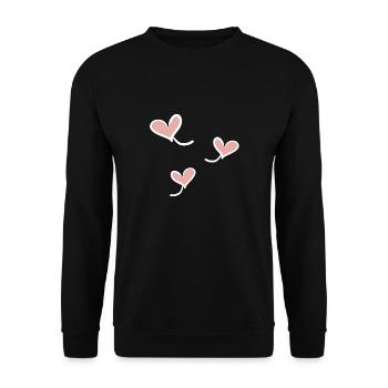 drei herzen - Unisex Pullover - Schwarz - Vorne - Alina (178cm) & Michal (187cm)