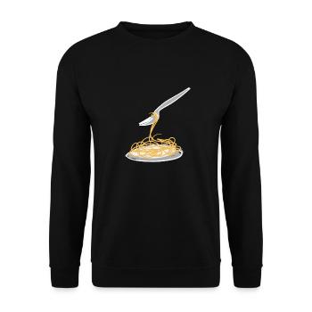 Nouilles spaghetti - Sweat-shirt Unisexe - noir - Devant - Alina (178cm) & Michal (187cm)