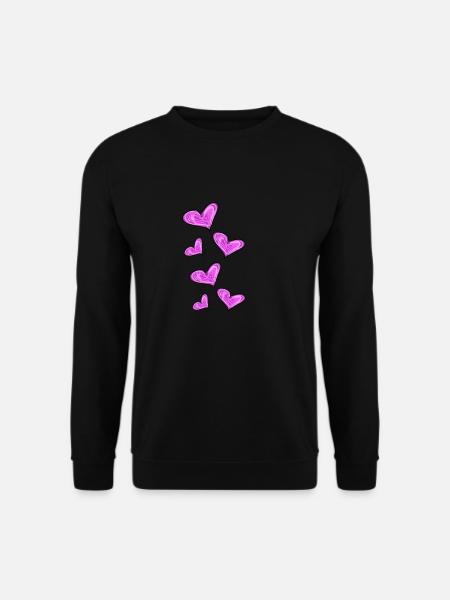 pink hearts - Unisex Sweatshirt - black