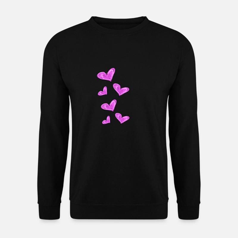 pinke Herzen - Unisex Pullover - Schwarz