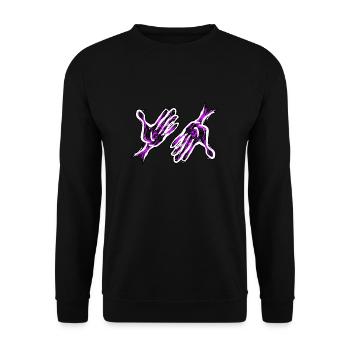purple hand hands - Unisex Sweatshirt - black - Front - Alina (178cm) & Michal (187cm)