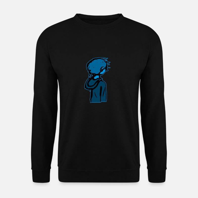 blau Manga - Unisex Pullover - Schwarz