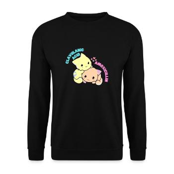 clavulanic acid amoxicillin - Sweat-shirt Unisexe - noir - Devant - Alina (178cm) & Michal (187cm)