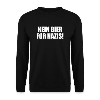 Kein bier für nazis - Unisex Pullover - Schwarz - Vorne - Alina (178cm) & Michal (187cm)