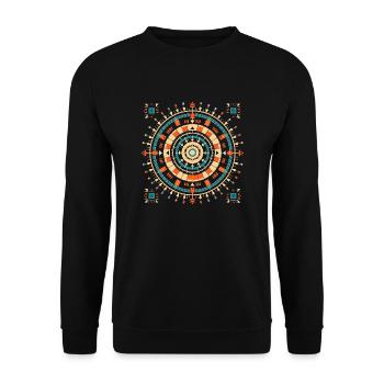 Sacré Vastu Yantra Design - Art spirituel - Sweat-shirt Unisexe - noir - Devant - Alina (178cm) & Michal (187cm)