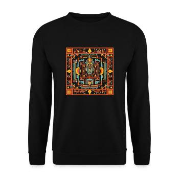 Vastu Yantra Mandala Géométrie Sacrée - Sweat-shirt Unisexe - noir - Devant - Alina (178cm) & Michal (187cm)