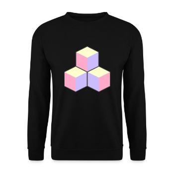 Pastellfarbene Würfel - ApriNoeScor - Unisex Pullover - Schwarz - Vorne - Alina (178cm) & Michal (187cm)