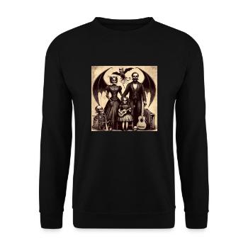 Weinlese - Unisex Pullover - Schwarz - Vorne - Alina (178cm) & Michal (187cm)