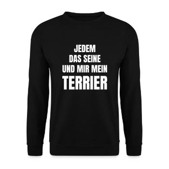 Hunderasse Terrier - Unisex Pullover - Schwarz - Vorne - Alina (178cm) & Michal (187cm)
