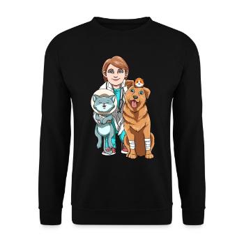 Tierärztin für eine Tierärztin und Tierarzt - Unisex Pullover - Schwarz - Vorne - Alina (178cm) & Michal (187cm)