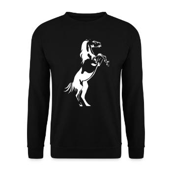ÉTALON CHEVAUX MARES JUMENTS ÉTALONS MOTIF - Sweat-shirt Unisexe - noir - Devant - Alina (178cm) & Michal (187cm)