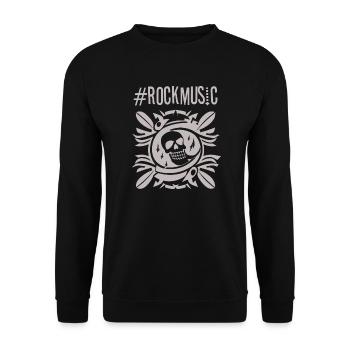#Rockmusik - Skull - Unisex Pullover - Schwarz - Vorne - Alina (178cm) & Michal (187cm)