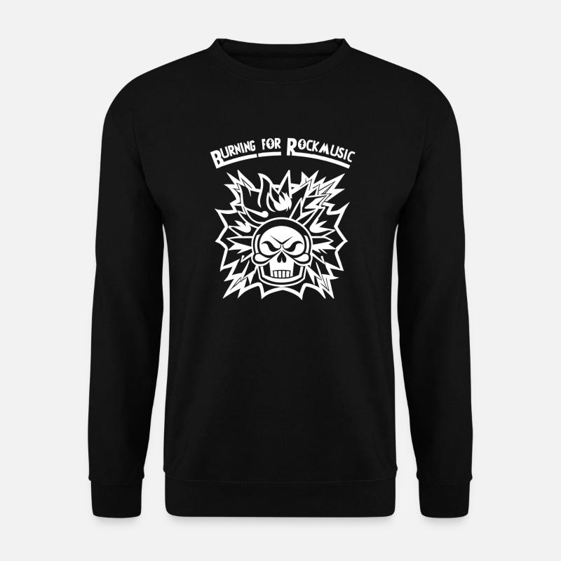 Burning for Rockmusik - Skull - Unisex Pullover - Schwarz