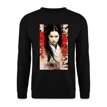 Japan Tradition Japanisch Kultur Frau - Unisex Pullover - Schwarz - Vorne - Alina (178cm) & Michal (187cm)