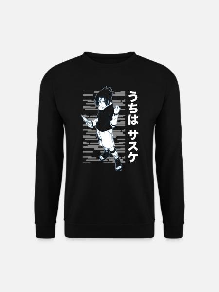 Naruto Cooles Design Mit Sasuke - Unisex Pullover - Schwarz