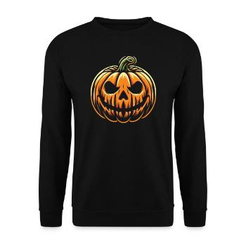 Halloween pumpkin - Unisex Sweatshirt - black - Front - Alina (178cm) & Michal (187cm)