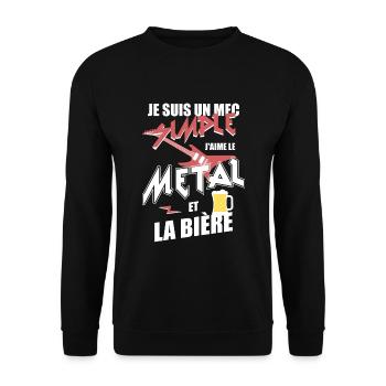 Métal - un mec simple - Sweat-shirt Unisexe - noir - Devant - Alina (178cm) & Michal (187cm)