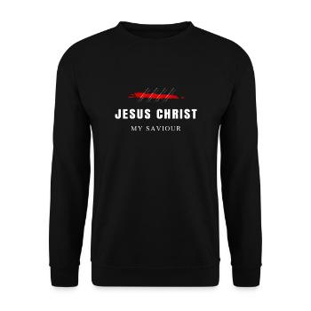 Jésus-Christ, Jésus est Seigneur, Bible, Foi, Dieu - Sweat-shirt Unisexe - noir - Devant - Alina (178cm) & Michal (187cm)