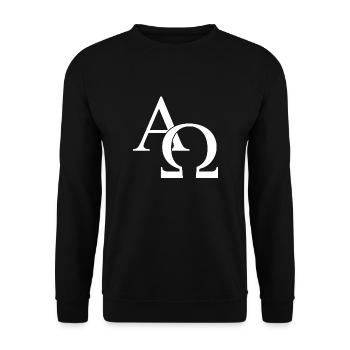 Jesus Christ, Alpha Omega, Bible, Faith, God - Unisex Sweatshirt - black - Front - Alina (178cm) & Michal (187cm)