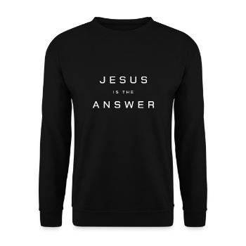 Jésus-Christ, Bible, Foi, Dieu, Jésus est Seigneur - Sweat-shirt Unisexe - noir - Devant - Alina (178cm) & Michal (187cm)