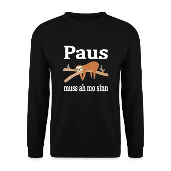 Saarländer Faultier - Unisex Pullover - Schwarz - Vorne - Alina (178cm) & Michal (187cm)