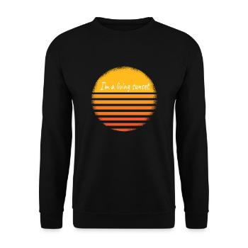 Je suis un coucher de soleil vivant - Sweat-shirt Unisexe - noir - Devant - Alina (178cm) & Michal (187cm)