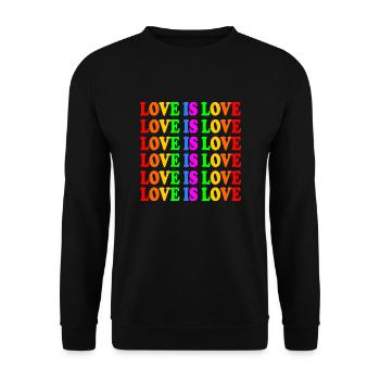 Love is love - Unisex Pullover - Schwarz - Vorne - Alina (178cm) & Michal (187cm)