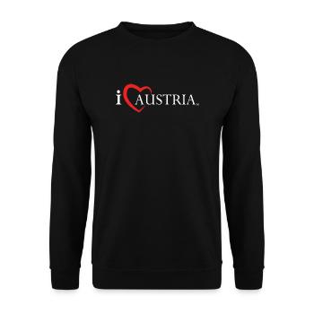 i love Austria white - Unisex Pullover - Schwarz - Vorne - Alina (178cm) & Michal (187cm)