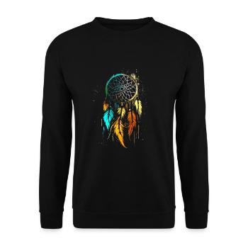 Traumfänger Free Spirit Boho Freizeit Design - Unisex Pullover - Schwarz - Vorne - Alina (178cm) & Michal (187cm)