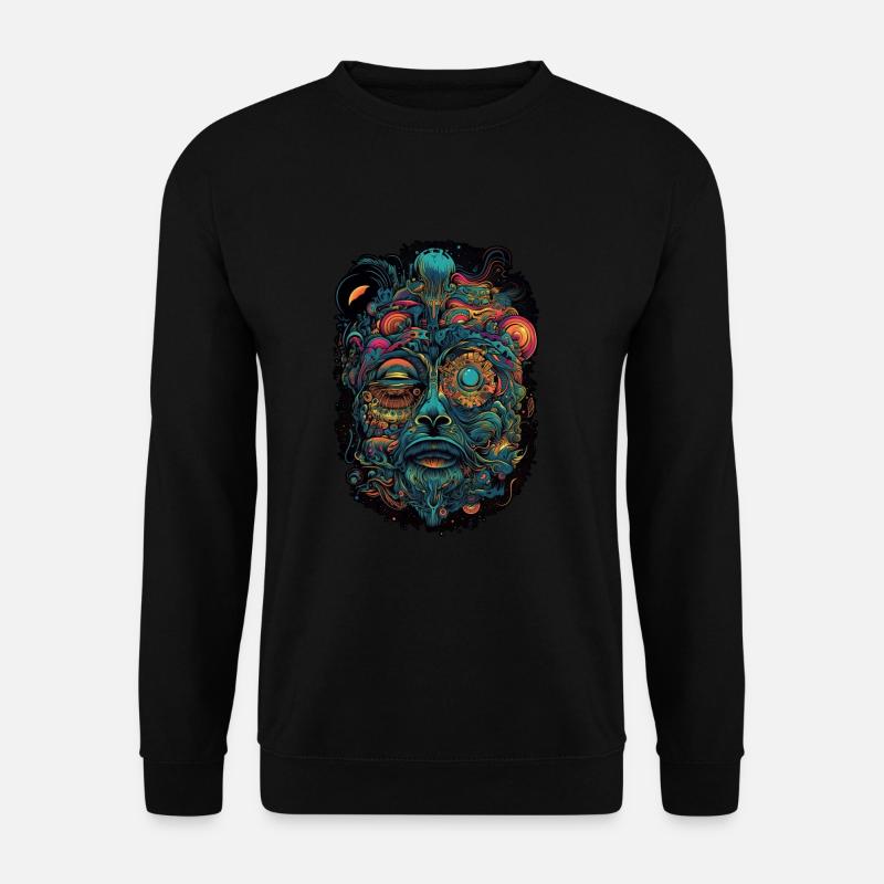 Trippy Explosion - Psychedelisches Motiv - Unisex Pullover - Schwarz
