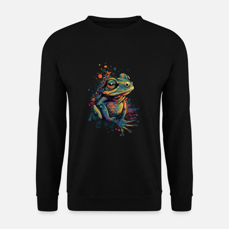 Trippy Frosch - Psychedelisches Motiv - Unisex Pullover - Schwarz