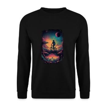 Bonne journée à vélo - Trippy Motif - Sweat-shirt Unisexe - noir - Devant - Alina (178cm) & Michal (187cm)