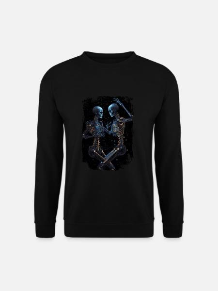 Tanzende Cyber Skelette - Surrealer Horror - Unisex Pullover - Schwarz