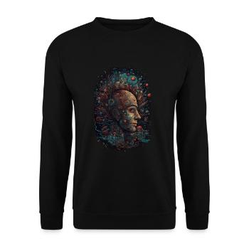 Trippy Explosion - Psychedelic Motif - Unisex Sweatshirt - black - Front - Alina (178cm) & Michal (187cm)