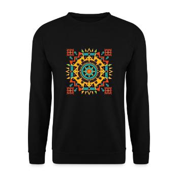 Sacré Vastu Yantra Design - Mandala Art - Sweat-shirt Unisexe - noir - Devant - Alina (178cm) & Michal (187cm)