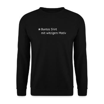 Buntes Shirt mit witzigem Motiv - Unisex Pullover - Schwarz - Vorne - Alina (178cm) & Michal (187cm)