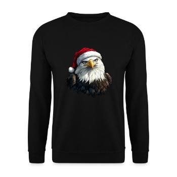 Adler Weihnachten - Unisex Pullover - Schwarz - Vorne - Alina (178cm) & Michal (187cm)