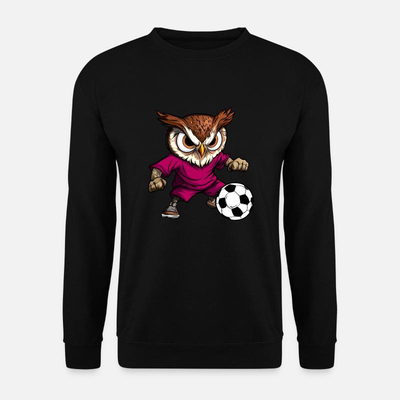 Eulen Fussball / Fussballer Eule - Unisex Pullover - Schwarz