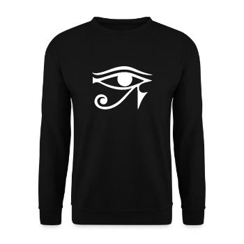 Eye of Horus Egypt Magic Symbol Lucky Charm - Unisex Sweatshirt - black - Front - Alina (178cm) & Michal (187cm)