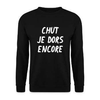 chut je dors encore - Sweat-shirt Unisexe - noir - Devant - Alina (178cm) & Michal (187cm)