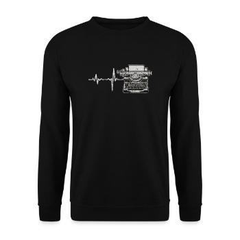 Cadeau machine à écrire Heartbeat - Sweat-shirt Unisexe - noir - Devant - Alina (178cm) & Michal (187cm)
