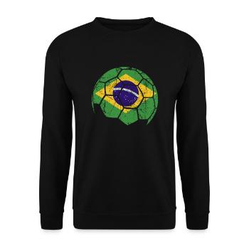 Brazil Soccer Ball Fußball - Unisex Pullover - Schwarz - Vorne - Alina (178cm) & Michal (187cm)