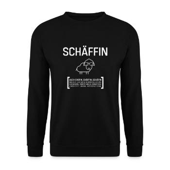 SCHÄFFIN CHEFIN CHÄFFIN BOSSIN Geschenkidee - Unisex Pullover - Schwarz - Vorne - Alina (178cm) & Michal (187cm)
