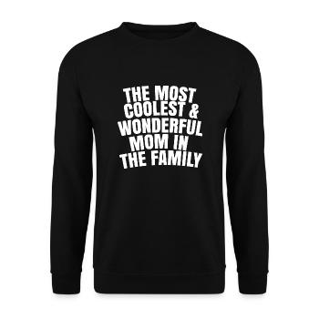 Most coolest and wonderful mom in the family - Unisex Sweatshirt - black - Front - Alina (178cm) & Michal (187cm)