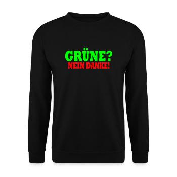 grüne nein danke - Unisex Pullover - Schwarz - Vorne - Alina (178cm) & Michal (187cm)