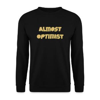 almost optimist - Unisex Pullover - Schwarz - Vorne - Alina (178cm) & Michal (187cm)